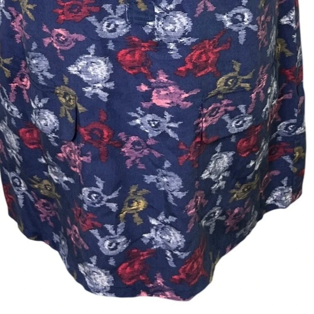 Floral Silk Shift‎ Dress Sleeveless Navy Equipment Femme Women S Petite